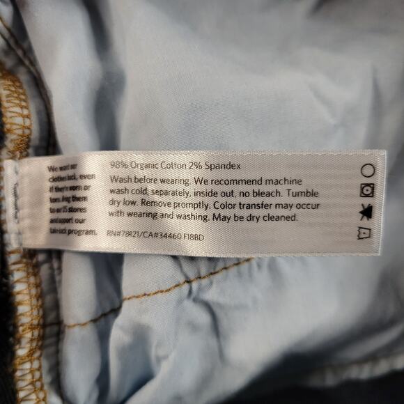 Eileen Fisher Jeans Womens 8 Dark Wash Raw Hem Organic Cotton Stretch Crop 31x27 - Picture 6 of 11